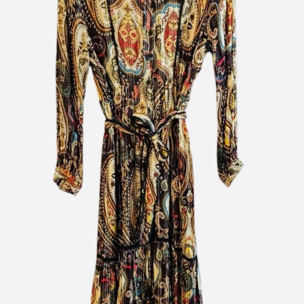 Zara Vibrant Paisley Long Sleeve Dress